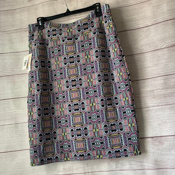 LuLaRoe Cassie Pencil Skirt Geometric Abstract Western Pattern Pull-On Size XL - Picture 13 of 15